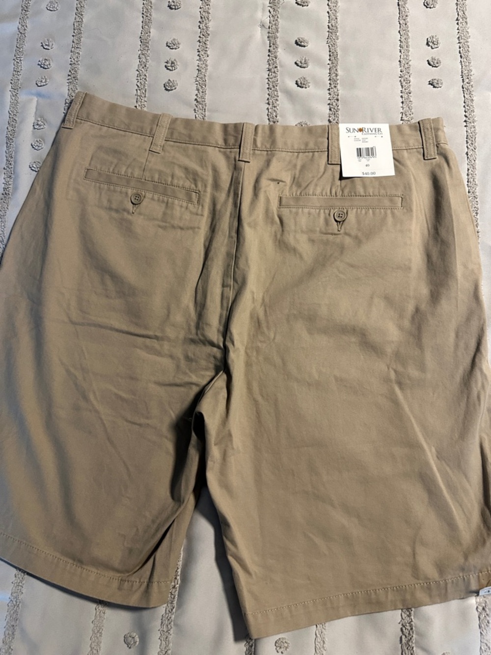 Men's Flat-Front Chino Shorts in Khaki NWT Waist 40 100% Cotton